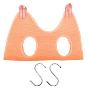Pet Grooming Hammock Polyester Pet Grooming Tools with Hooks Small Orange